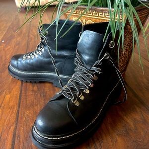 Urban Outfitters Real Leather Grunge Combat Lace Up Boots